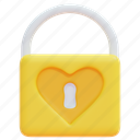 padlock, love, romance, heart, shaped, heartlock, romantic, keyhole, lock, 3d 