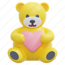 teddy, bear, love, kid, valentine, toy, gift, animal, 3d 