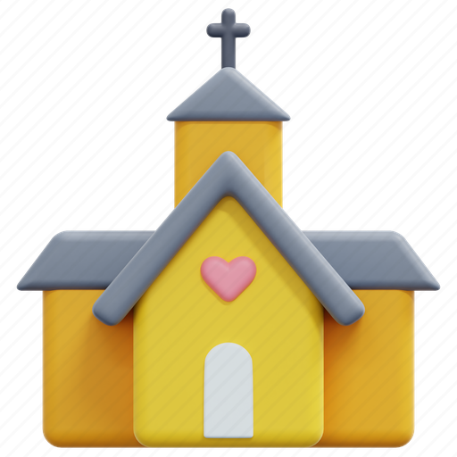 Church, romance, culture, marriage, religion, wedding, love 3D illustration - Download on Iconfinder