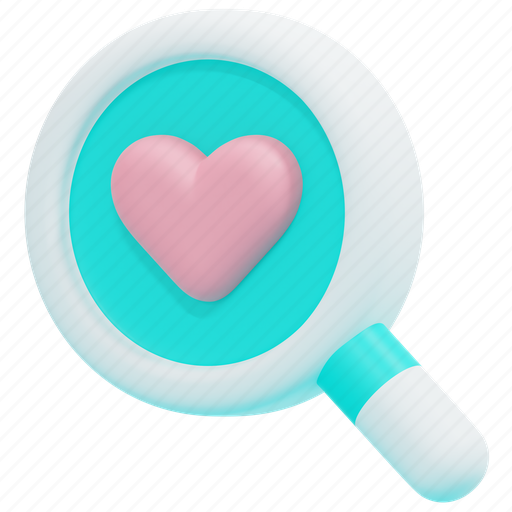 Search, searching, finding, magnifying, glass, heart, romance icon - Download on Iconfinder