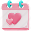 calendar, time, and, date, romance, valentines, day, heart, love, 3d 