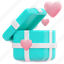 gift, romance, heart, love, box, valentine, valentines, day, 3d 