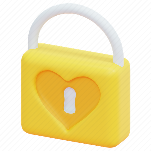 Padlock, love, romance, heart, shaped, heartlock, keyhole 3D illustration - Download on Iconfinder
