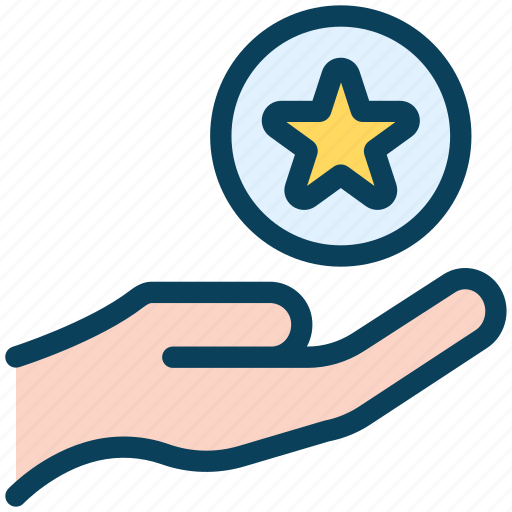 Loyalty, star, hand, wish, favorite, career icon - Download on Iconfinder