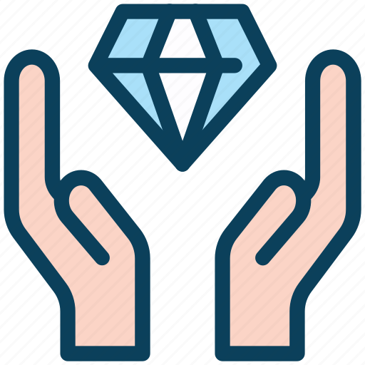 Loyalty, diamond, hand, economy, safe, premium icon - Download on Iconfinder