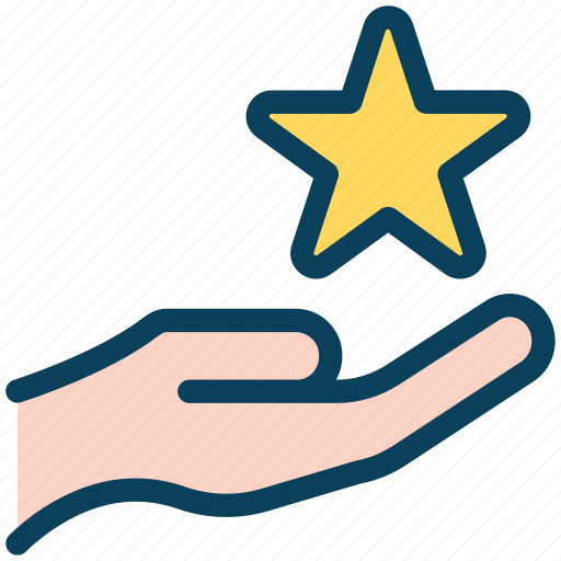 Loyalty, star, hand, wish, favorite, career icon - Download on Iconfinder