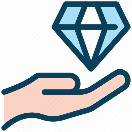 Loyalty, hand, diamond, economy, jewelry, give icon - Download on Iconfinder