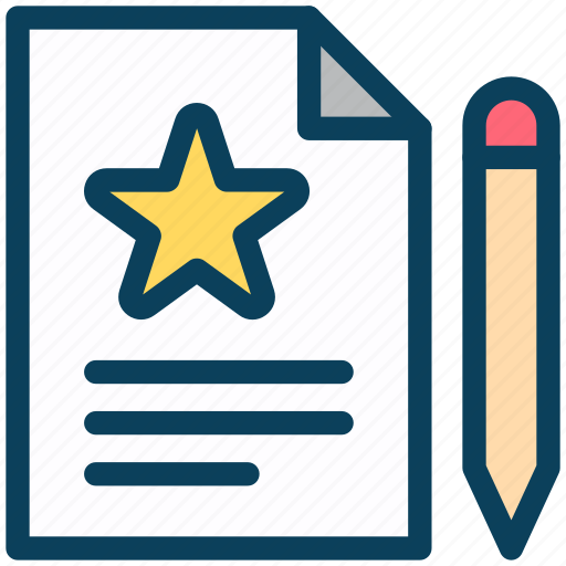 Loyalty, document, pencil, file, favorite, star icon - Download on Iconfinder