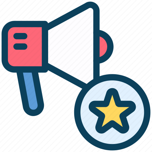 Loyalty, megaphone, promotion, marketing, star, ranking icon - Download on Iconfinder