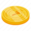 gold, seven, coin, isometric