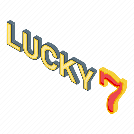 Lucky, seven, number, isometric icon - Download on Iconfinder