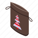 new, year, lucky, bag, isometric