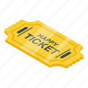 lucky, ticket, isometric