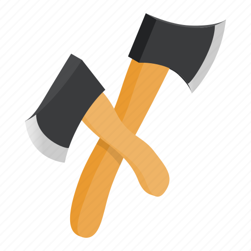 Axe, axes, blade, cross, isometric, two, wood icon - Download on Iconfinder