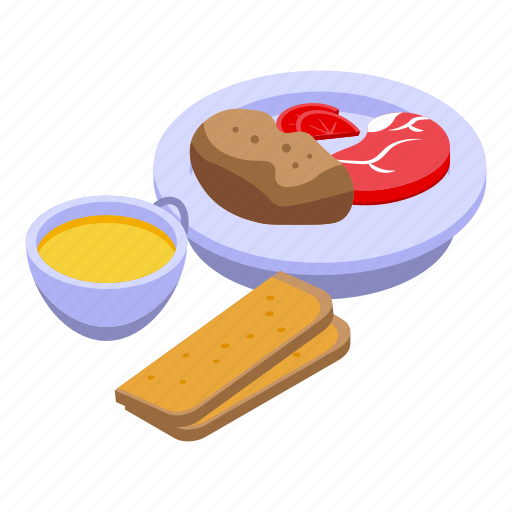 Steak, lunch, isometric icon - Download on Iconfinder