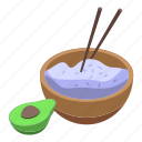 rice, bowl, lunch, isometric