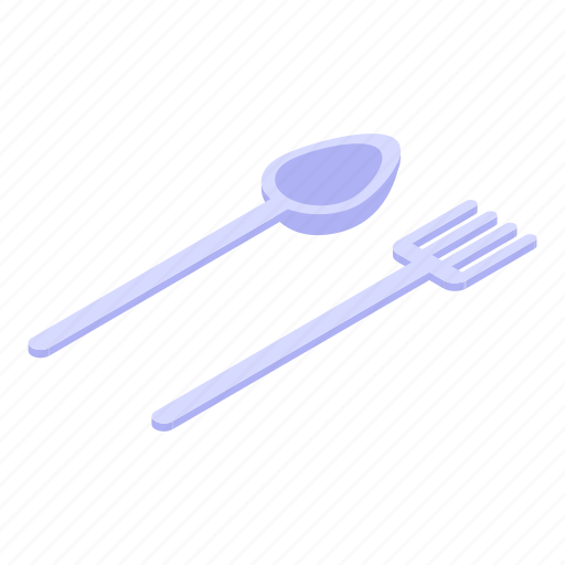 Lunch, spoon, fork, isometric icon - Download on Iconfinder