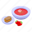 lunch, food, isometric 
