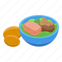 meat, salad, lunch, isometric
