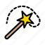 magic, stick, wand, star, wizard 