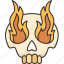 skull, fire, death, curse, spooky 