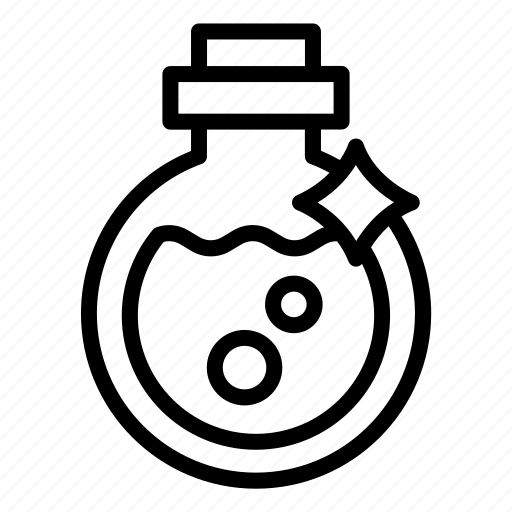 Potion, flask, bottle, liquid, halloween, magic, chemical icon - Download on Iconfinder
