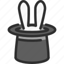 cylinder, ears, hat, magic, rabbit, show