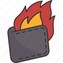wallet, fire, flaming, prank, show