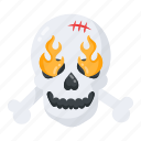 fire skull, burning skull, flaming skull, scary skull, skeleton face
