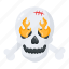 fire skull, burning skull, flaming skull, scary skull, skeleton face 