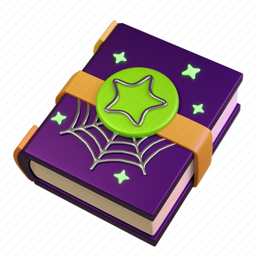 Book, study, reading, mysterious, spell, magic, fairytale 3D illustration - Download on Iconfinder