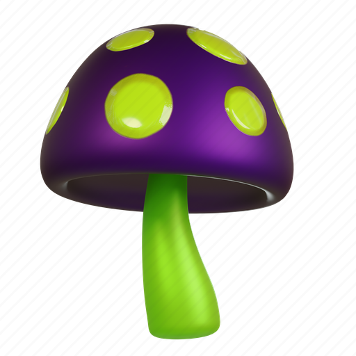 Mushroom, toadstool, plant, fungus, mysterious, neon. 3D illustration - Download on Iconfinder