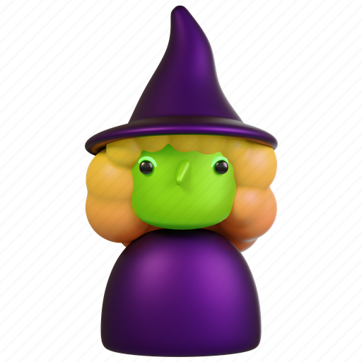 Witch, fantasy, character, avatar, halloween 3D illustration - Download on Iconfinder