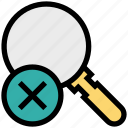 magnifier, glass, find, search, zoom, magnify, cancel
