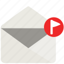 envelope, flag, letter, mail, email, pin