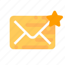 important, mail, message, star