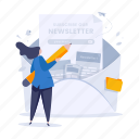 newsletter, write, news, business, document, mailing, customer, data, information 