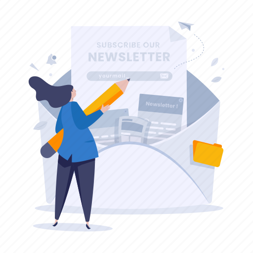 Newsletter, write, news, business, document, mailing, customer illustration - Download on Iconfinder