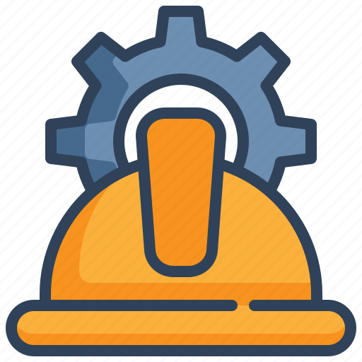Cog, wheel, hat, safety, maintenance icon - Download on Iconfinder