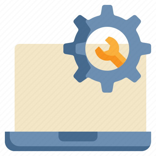 Laptop, maintenance, cog, wheel, wrench icon - Download on Iconfinder