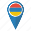 armenia, flag, pin, map 