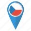 flag, pin, czech republic, map 