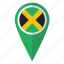 flag, jamaica, pin, map 