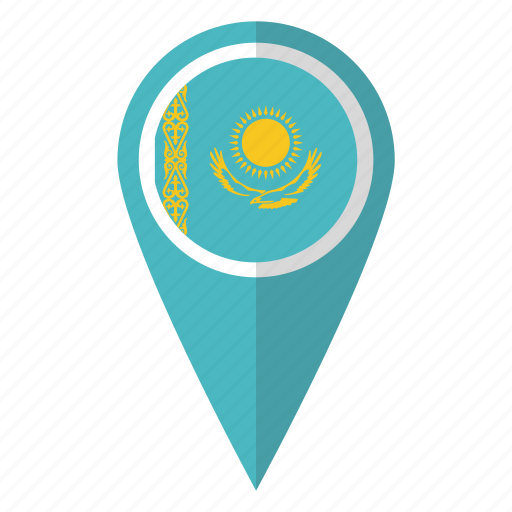 Flag, kazakhstan, pin, map icon - Download on Iconfinder