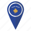 flag, kosovo, pin, map 