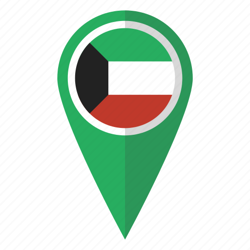Flag, kuwait, pin, map icon - Download on Iconfinder
