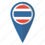 flag, pin, thailand, map 