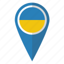 flag, pin, ukraine, map