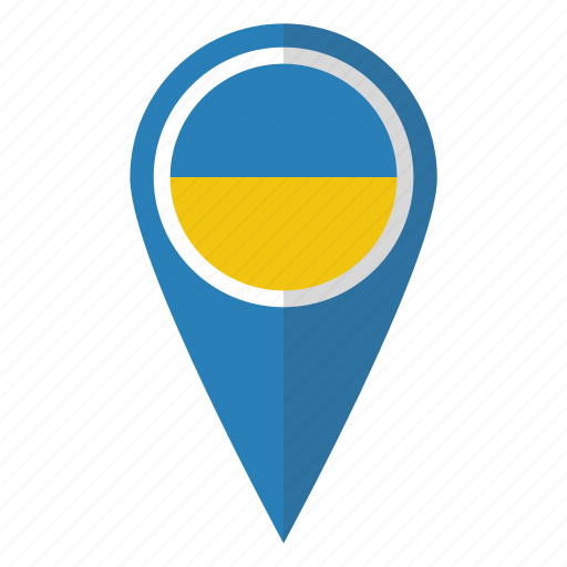 Flag, pin, ukraine, map icon - Download on Iconfinder