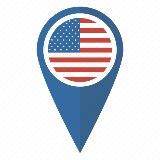 America, flag, map, pin icon - Download on Iconfinder